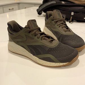 Reebok Nano X. Green/white/gum. Gently used.
